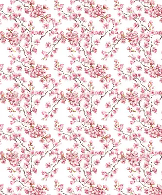 Rollo Fenster mit Motiv von rosa Blütenblättern eines Baumes
