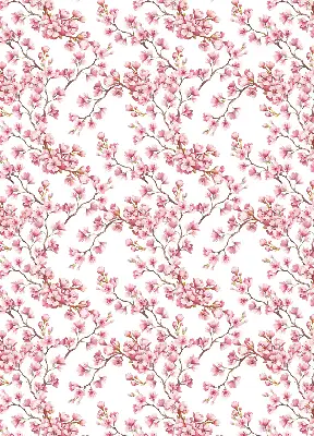 Rollo Fenster mit Motiv von rosa Blütenblättern eines Baumes