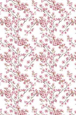 Rollo Fenster mit Motiv von rosa Blütenblättern eines Baumes