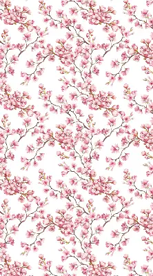 Rollo Fenster mit Motiv von rosa Blütenblättern eines Baumes