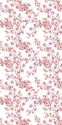 Rollo Fenster mit Motiv von rosa Blütenblättern eines Baumes