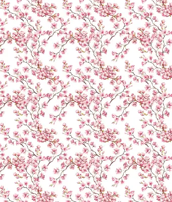 Rollo Fenster mit Motiv von rosa Blütenblättern eines Baumes