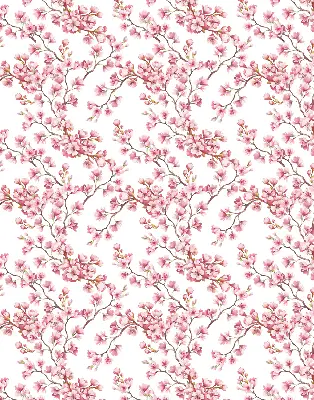 Rollo Fenster mit Motiv von rosa Blütenblättern eines Baumes