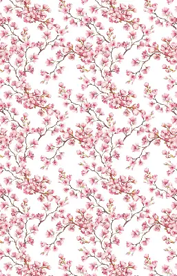 Rollo Fenster mit Motiv von rosa Blütenblättern eines Baumes