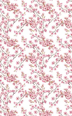 Rollo Fenster mit Motiv von rosa Blütenblättern eines Baumes