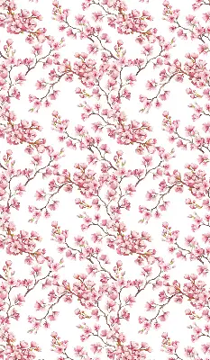 Rollo Fenster mit Motiv von rosa Blütenblättern eines Baumes