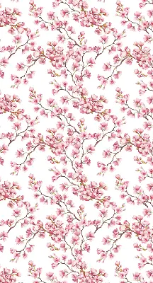 Rollo Fenster mit Motiv von rosa Blütenblättern eines Baumes