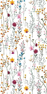 Fensterrollo mit buntem Blumenmuster