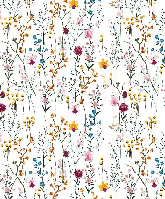 Fensterrollo mit buntem Blumenmuster