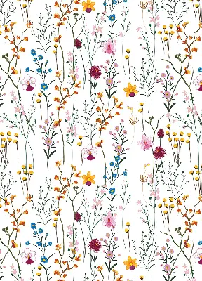 Fensterrollo mit buntem Blumenmuster