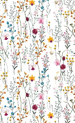 Fensterrollo mit buntem Blumenmuster