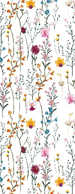 Fensterrollo mit buntem Blumenmuster