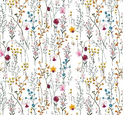 Fensterrollo mit buntem Blumenmuster