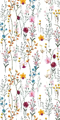Fensterrollo mit buntem Blumenmuster