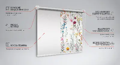 Fensterrollo mit buntem Blumenmuster