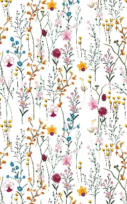 Fensterrollo mit buntem Blumenmuster