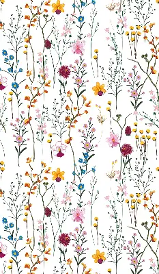 Fensterrollo mit buntem Blumenmuster