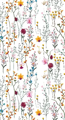 Fensterrollo mit buntem Blumenmuster