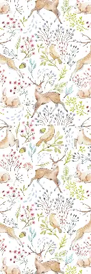Rollo mit Tiermotiven mit Rehen Vögeln und Kaninchen
