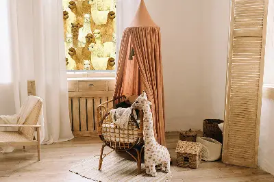 Fensterrollo mit dem Motiv einer Alpakaherde