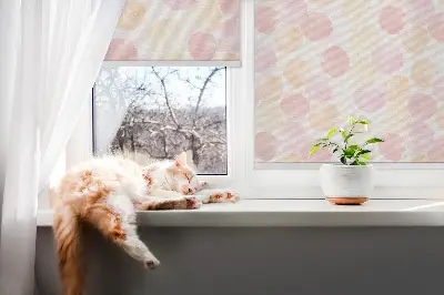 Fensterrollo für den Innenbereich mit buntem Fleckenmuster