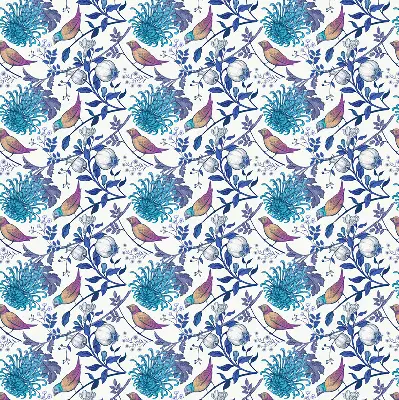 Fensterrollo mit Motiv blaue Baumblüten