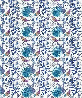 Fensterrollo mit Motiv blaue Baumblüten