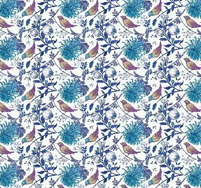 Fensterrollo mit Motiv blaue Baumblüten