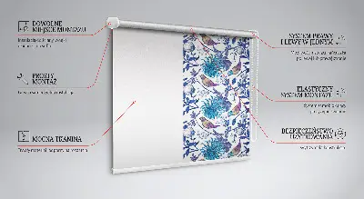 Fensterrollo mit Motiv blaue Baumblüten