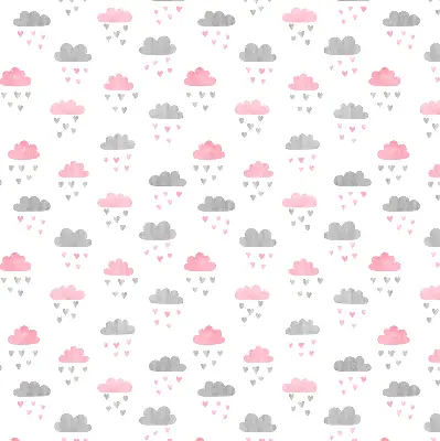 Fensterrollo mit rosa und grauen Wolken