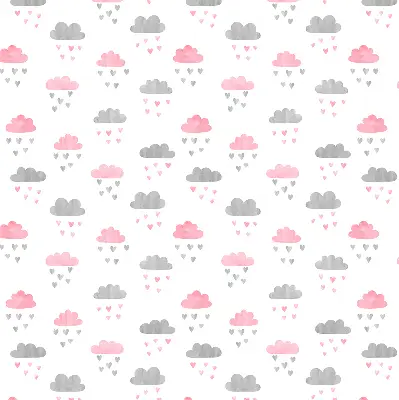 Fensterrollo mit rosa und grauen Wolken