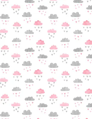 Fensterrollo mit rosa und grauen Wolken