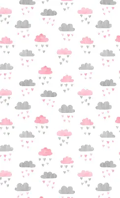 Fensterrollo mit rosa und grauen Wolken
