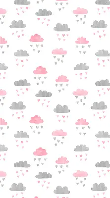 Fensterrollo mit rosa und grauen Wolken