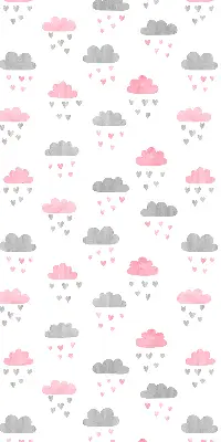 Fensterrollo mit rosa und grauen Wolken