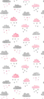 Fensterrollo mit rosa und grauen Wolken