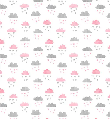 Fensterrollo mit rosa und grauen Wolken