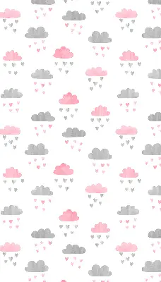Fensterrollo mit rosa und grauen Wolken