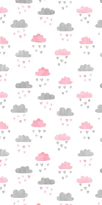 Fensterrollo mit rosa und grauen Wolken