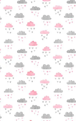 Fensterrollo mit rosa und grauen Wolken