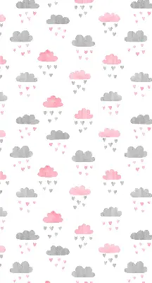 Fensterrollo mit rosa und grauen Wolken