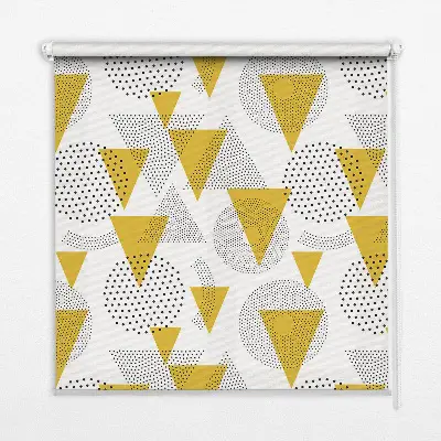 Rollo Fenster mit Motiv aus Dreiecken und Kreisen aus Punkten