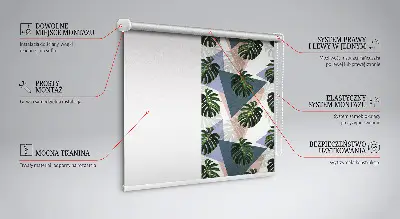 Fensterrollo mit Motiv der Blätter einer Pflanze