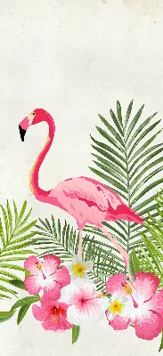 Fensterrollo für den Innenbereich mit Flamingos und Blättermotiv