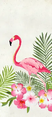 Fensterrollo für den Innenbereich mit Flamingos und Blättermotiv
