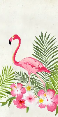 Fensterrollo für den Innenbereich mit Flamingos und Blättermotiv