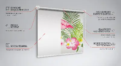 Fensterrollo für den Innenbereich mit Flamingos und Blättermotiv