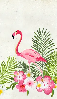 Fensterrollo für den Innenbereich mit Flamingos und Blättermotiv