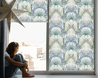 Fensterrollo für den Innenbereich mit Motiv bunte Blätter