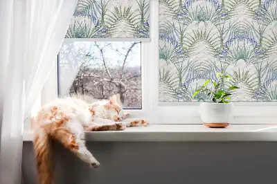 Fensterrollo für den Innenbereich mit Motiv bunte Blätter